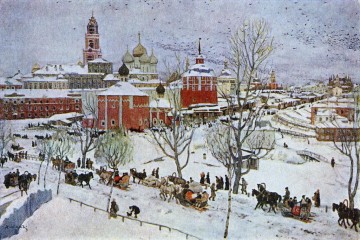 Paisajes Painting - En Sergiyev Posad 1911 Konstantin Yuon escenas de la ciudad del paisaje urbano